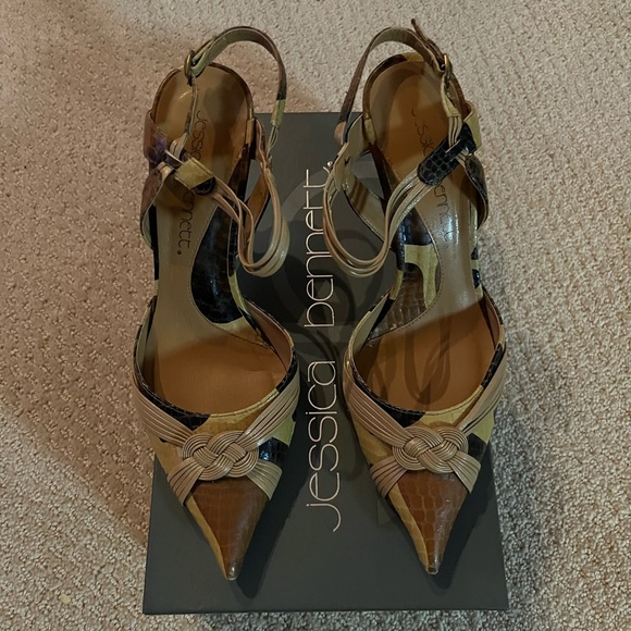 Jessica Bennett Shoes - Jessica Bennett Heels.  Style Jkatori. Color Camel